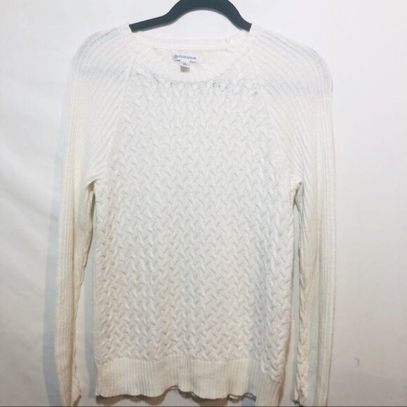 Croft and Barrow Women's Cable Knit Cotton Sweater Cream Size M - Picture 1 of 7